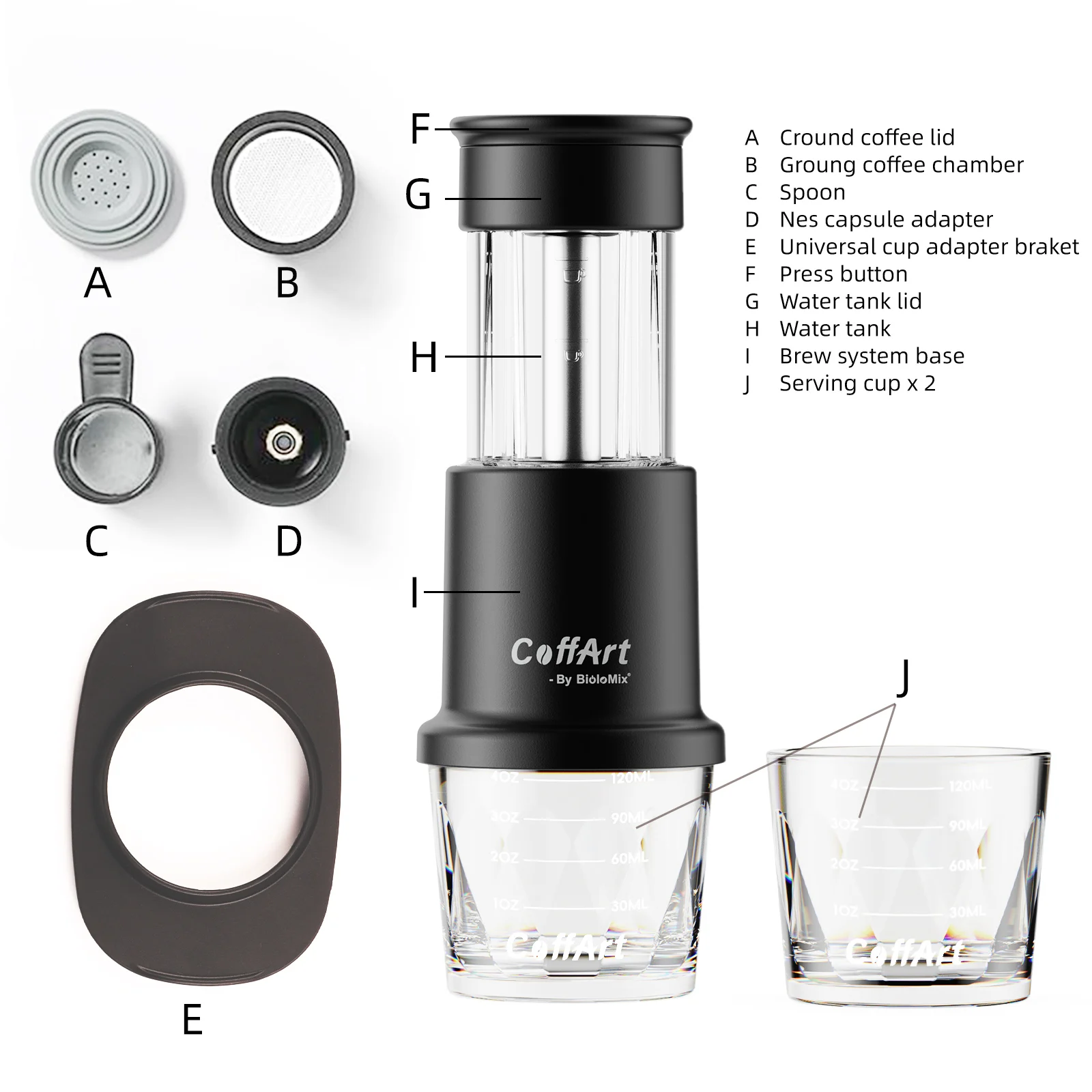 Biolomix 2 In 1 Manual Espresso Coffee Machine Hot/Cold 19