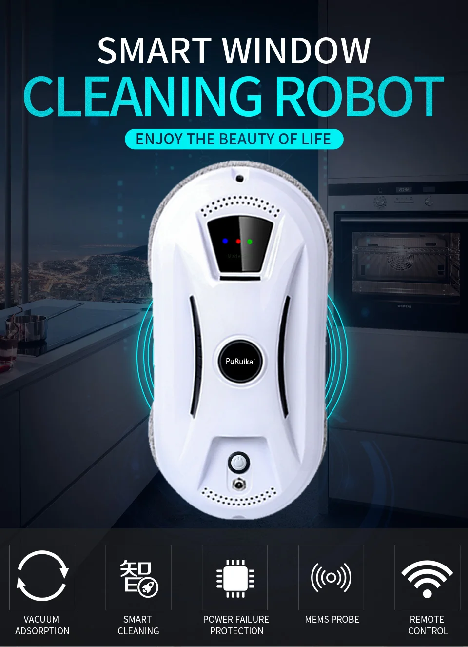 Ultra-Thin Robot Vacuum Cleaner Window Cleaning Electric 6