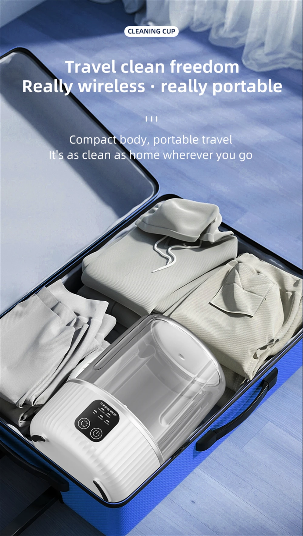 Rechargeable Cordless Laundry Washer 1.5L Waterproof 15