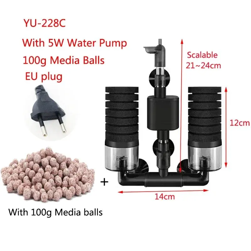 Aquarium Filter with Water Pump for Fish Tank Air Skimmer 7