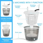 2 In 1 Manual Laundry Basket Hand Crank Washer Spin Dryer 2 | PricZone