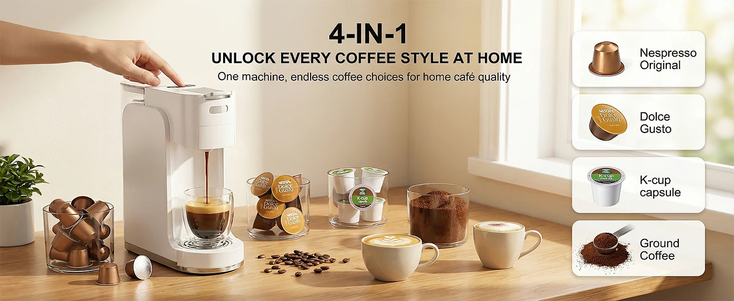 Single-Serve Coffee Maker 4 In 1 Hot and Iced Machine 10