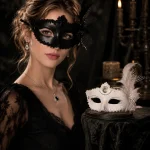 Elegant Feather Lace Rhinestone Venetian HalfFace Mask Set 3 | PricZone