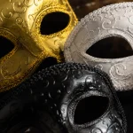 Vintage Embossed Venetian HalfFace Mask Props Ornament 4 | PricZone