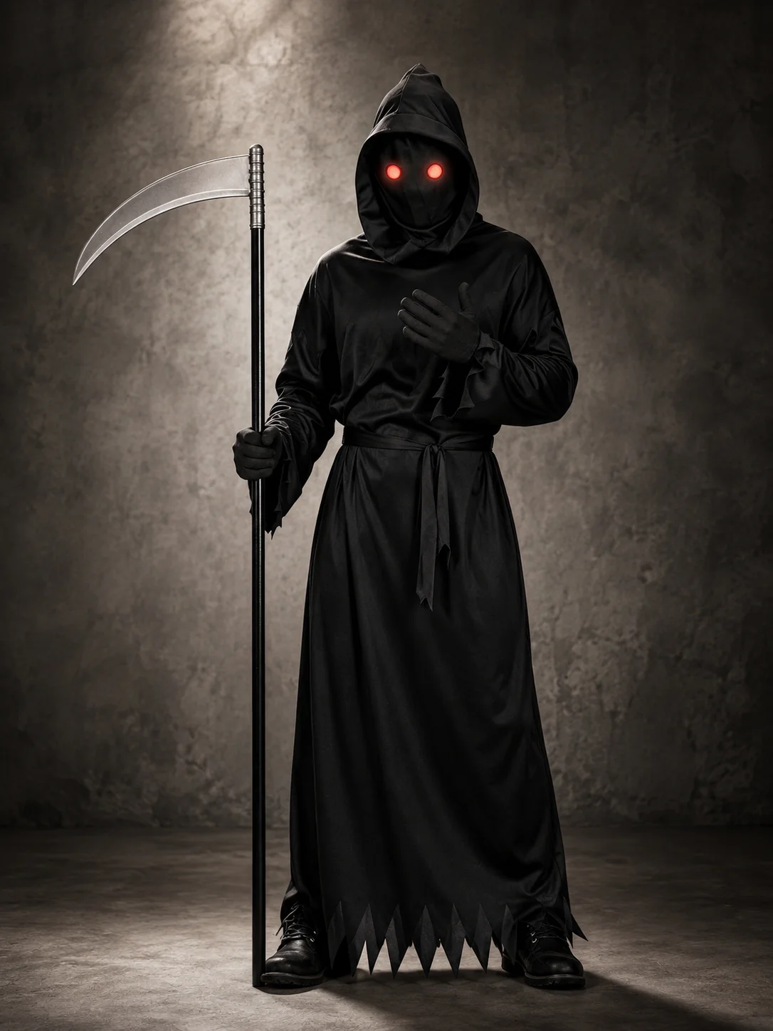 Glowing Red Eyes Hooded Unisex Adult Costume Set Complete 1 | PricZone Glowing Red Eyes Hooded Unisex Adult Costume Set Complete 1 | PricZone