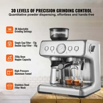 Succebuy Espresso Machine with Grinder 15 Bar 2