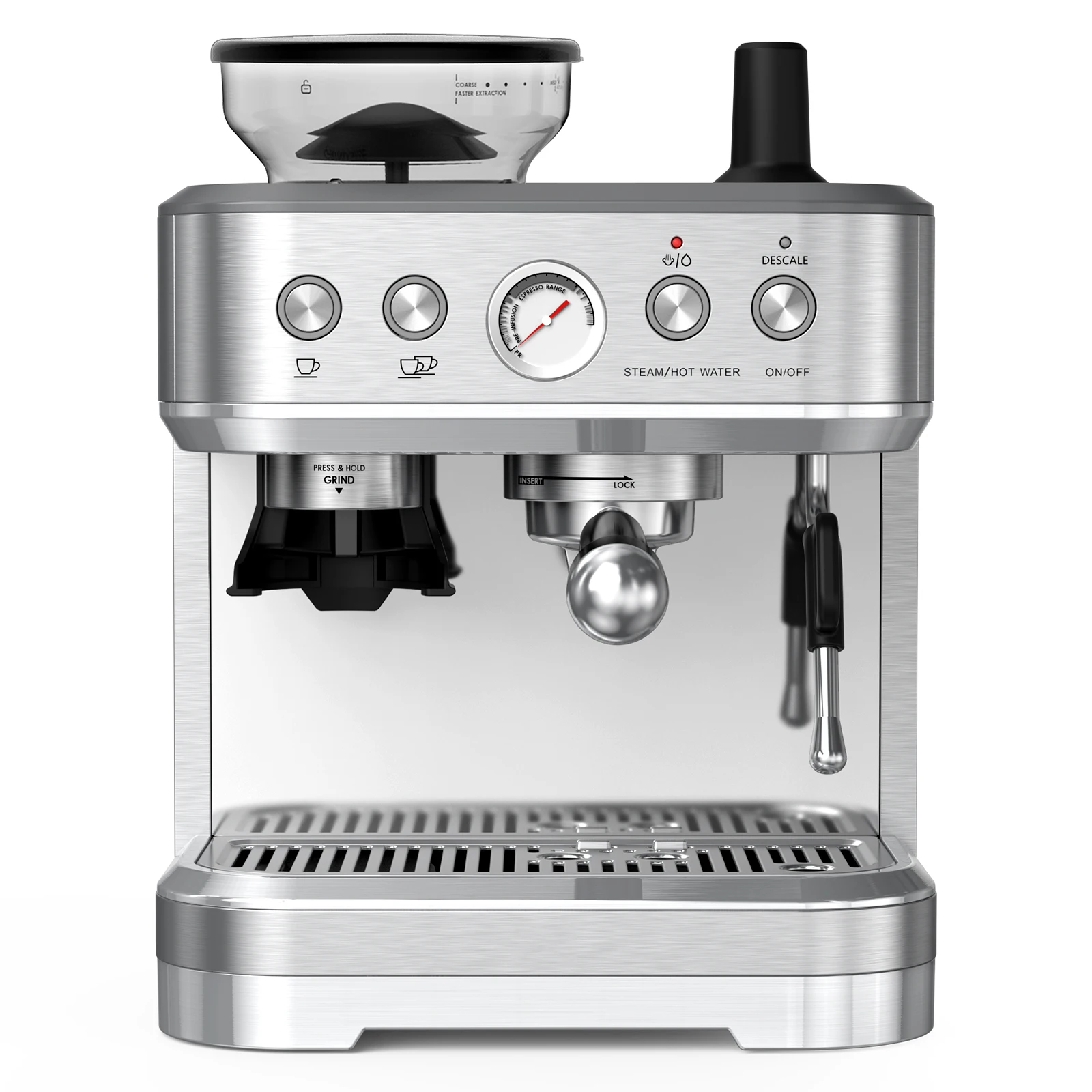 Espresso Machine with Grinder Stainless Steel 15 Bar Coffee 1 | PricZone Espresso Machine with Grinder Stainless Steel 15 Bar Coffee 1 | PricZone