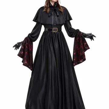 Women Plague Doctor Costume Set Medieval Gothic Long Dress 1 | PricZone
