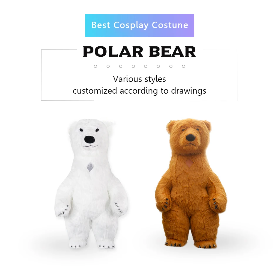 US Stock Inflatable Polar Bear Costume Mascot 18