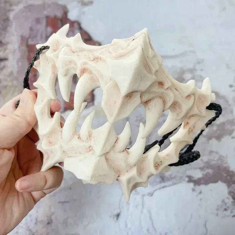 Half-Face Skull Mask Demon Skeleton Wolf Dragon Tiger 35