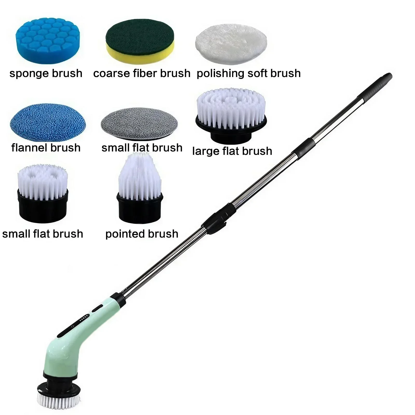 Electric Spin Scrubber Rechargeable Cordless with 3/9 Brushes 11