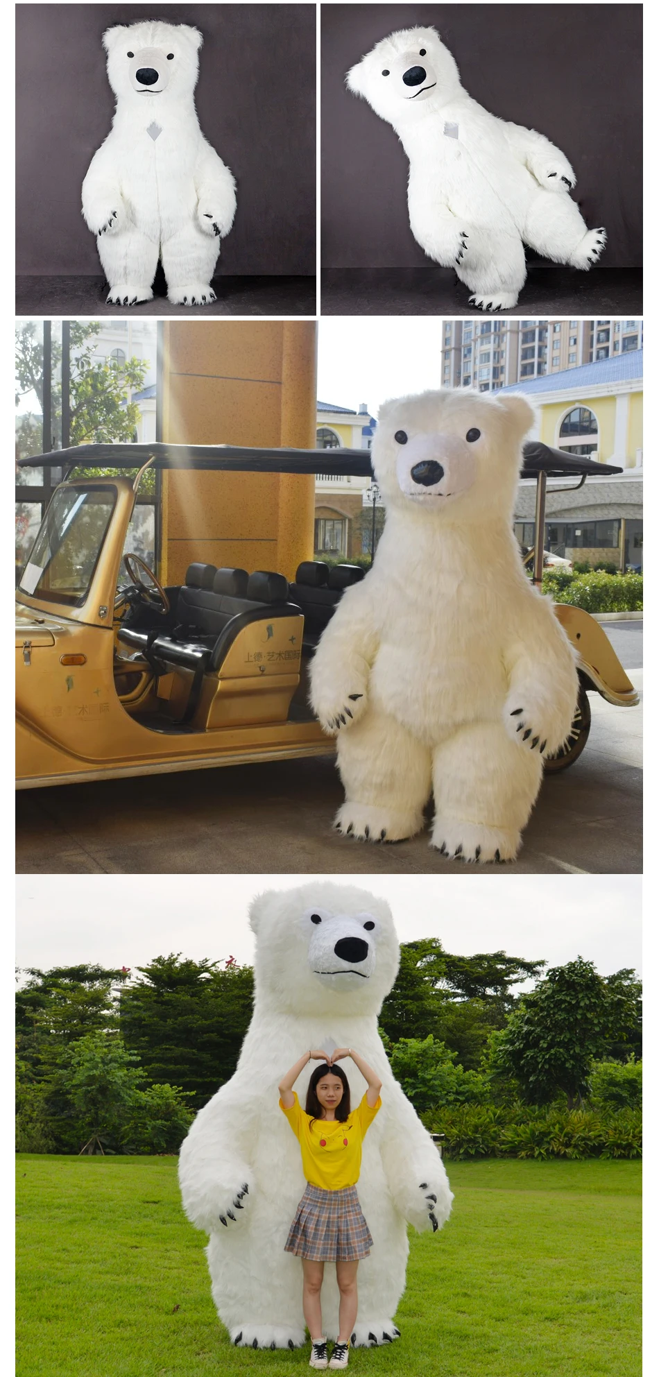 US Stock Inflatable Polar Bear Costume Mascot 21