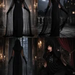 Hooded Sheer Mesh Cape Witch Costume for Women Sleeveless 7 | PricZone