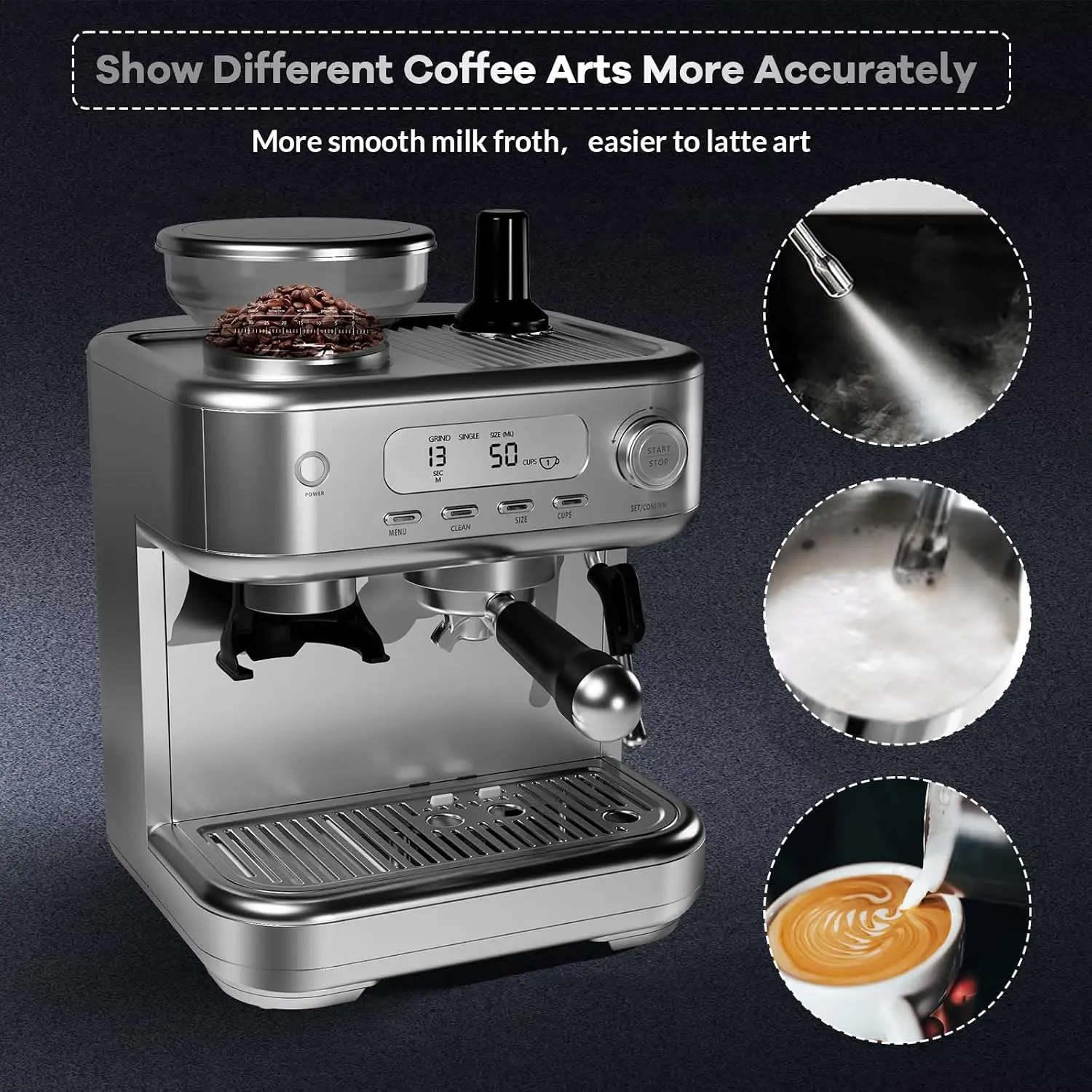 Tacleekii Espresso Machine 15 Bar Stainless Steel Maker 6 | PricZone Tacleekii Espresso Machine 15 Bar Stainless Steel Maker 6 | PricZone