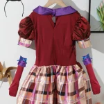 Girls Vintage Fancy Dress Costume Set Includes Plaid Skirt 2 | PricZone