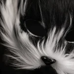 FluffyWhite Faux Fur Cat Animal HalfFace Mask Props 3 | PricZone
