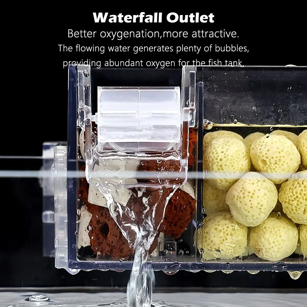Wall Mounted Fish Tank Silent Circulating Waterfall Filter 13