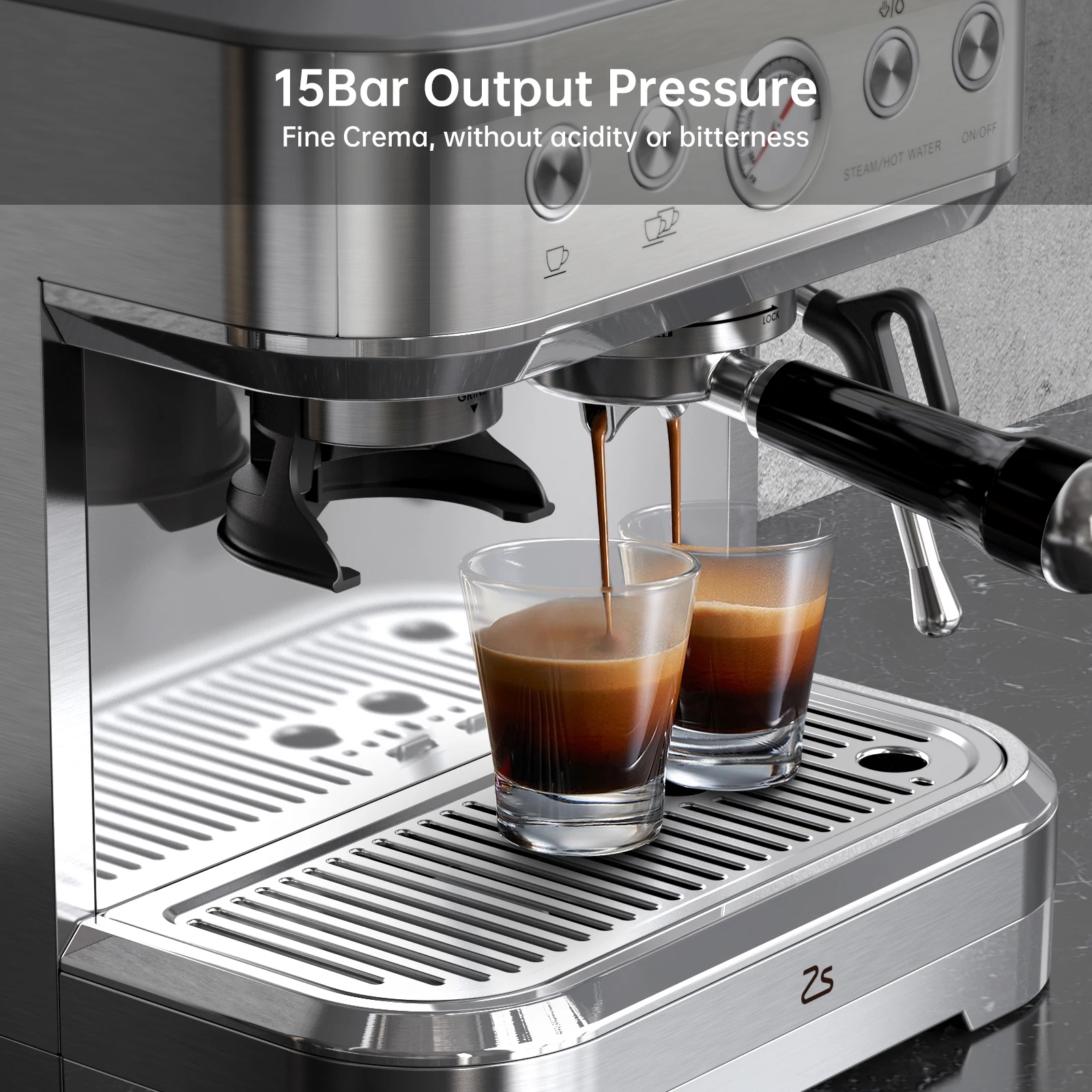 Espresso Machine with Grinder Stainless Steel 15 Bar Coffee 4 | PricZone Espresso Machine with Grinder Stainless Steel 15 Bar Coffee 4 | PricZone