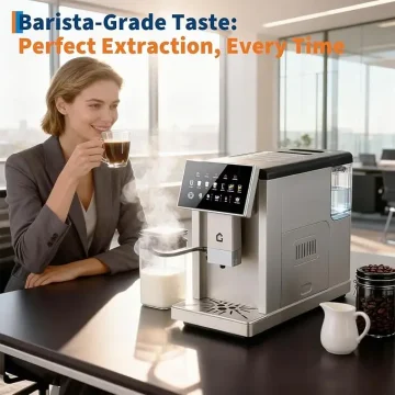 Super Automatic Espresso Machine with Built-In Grinder Milk 2