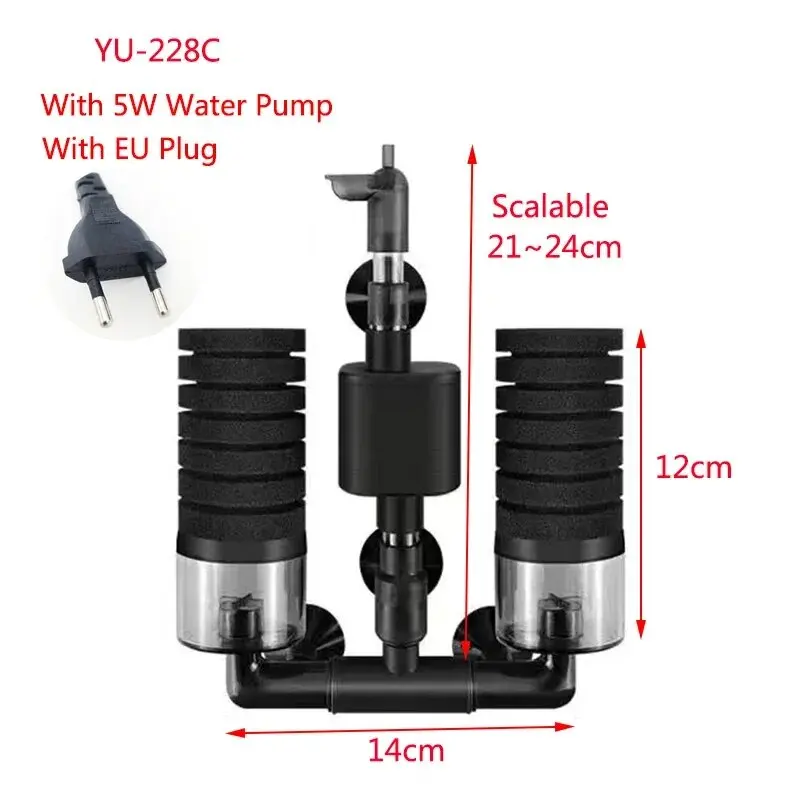 Aquarium Filter with Water Pump for Fish Tank Air Skimmer 11