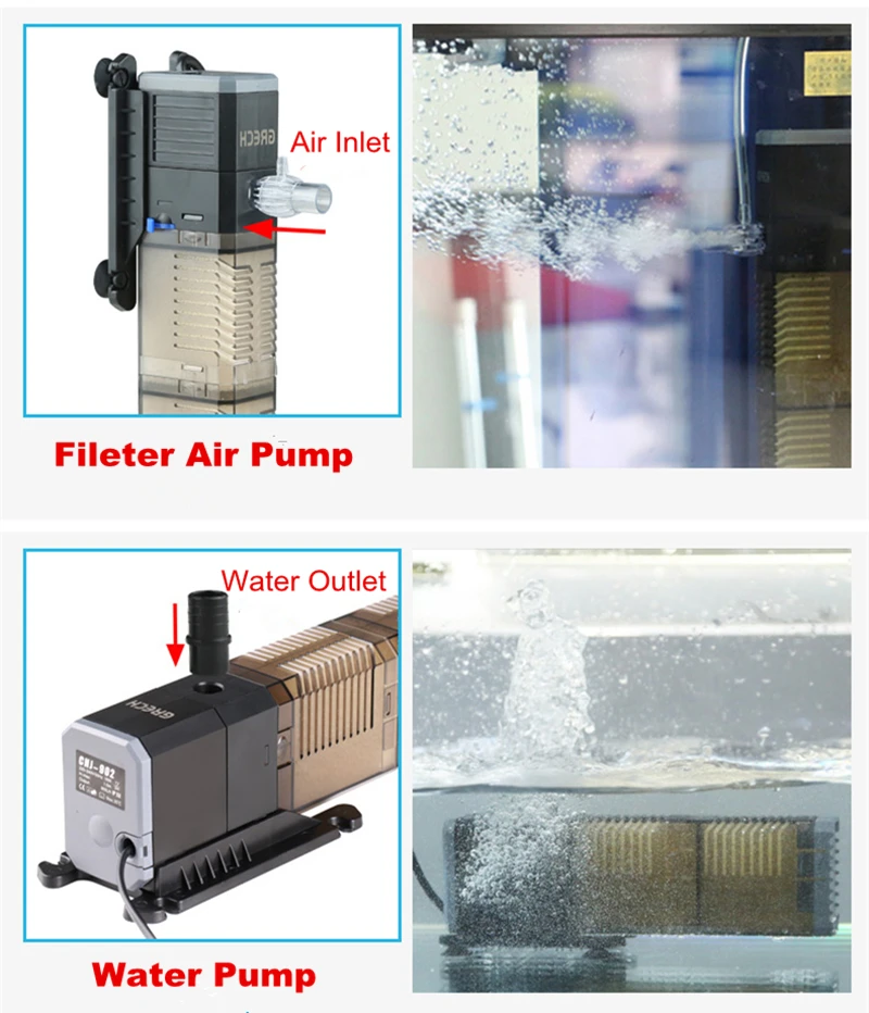 Super 4 In 1 Sunsun Internal Aquarium Filter Pump Fish Tank 14