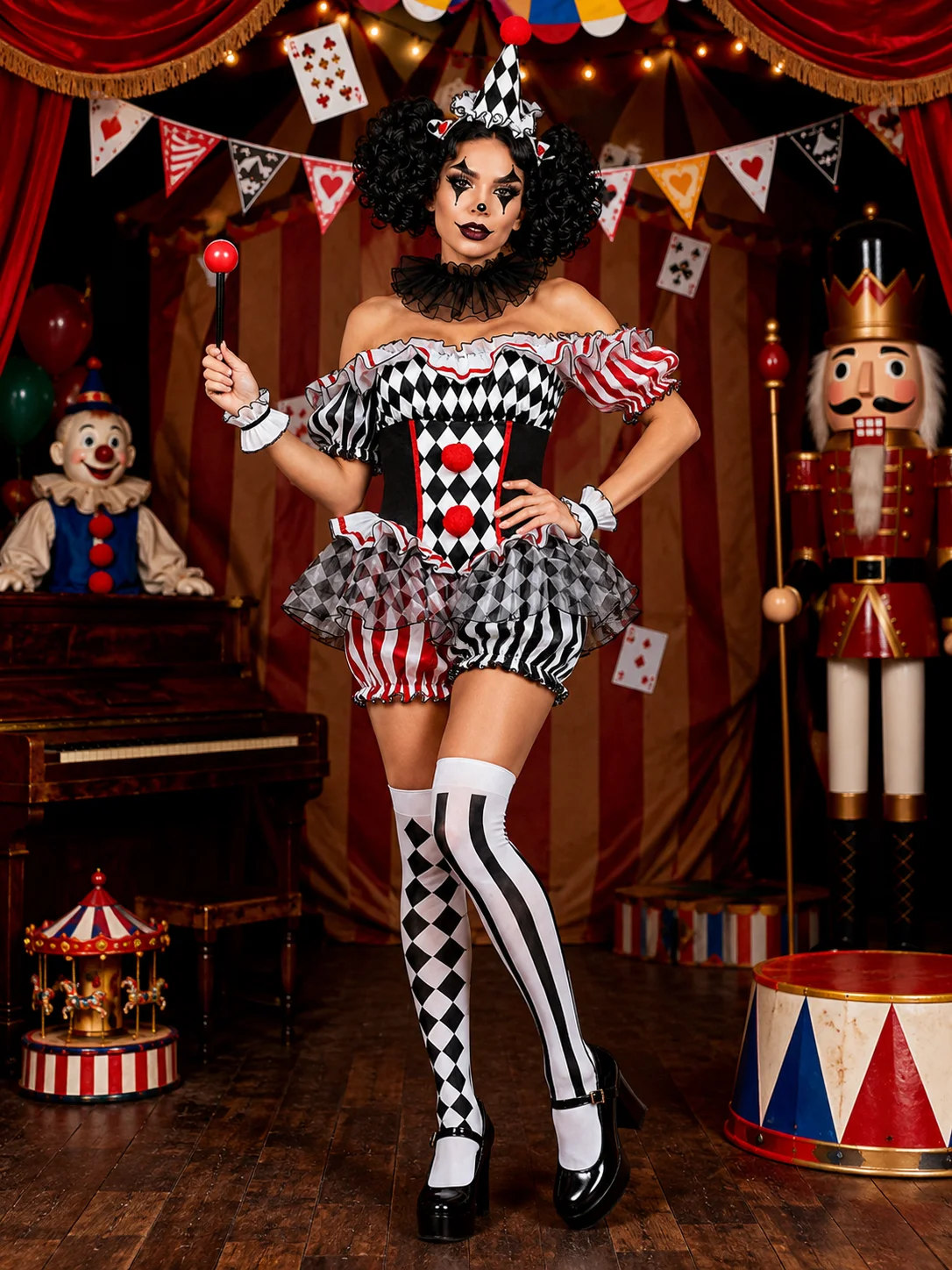 Womens Halloween Evil Clown Costume Sexy Circus Cosplay 4 | PricZone Womens Halloween Evil Clown Costume Sexy Circus Cosplay 4 | PricZone