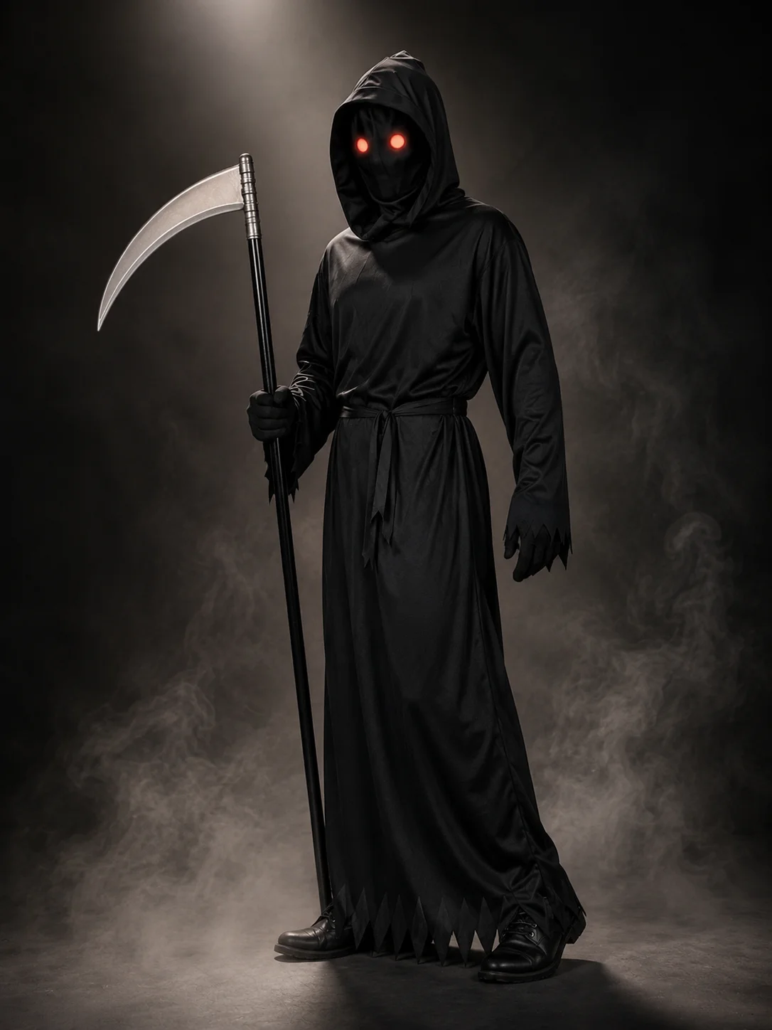 Glowing Red Eyes Hooded Unisex Adult Costume Set Complete 6 | PricZone Glowing Red Eyes Hooded Unisex Adult Costume Set Complete 6 | PricZone