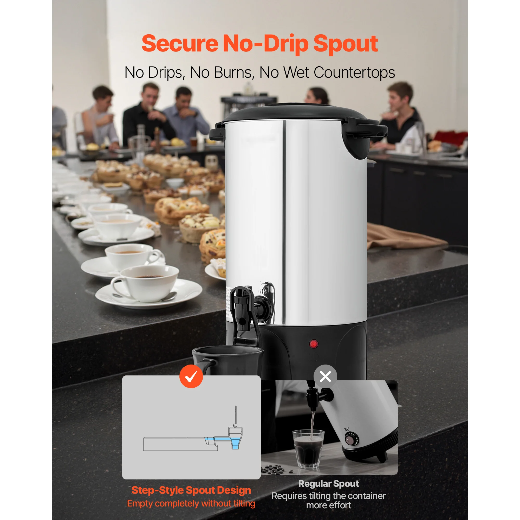 Succebuy Commercial Coffee Urn 40 Cup 6 L Hot Beverage 5 | PricZone Succebuy Commercial Coffee Urn 40 Cup 6 L Hot Beverage 5 | PricZone