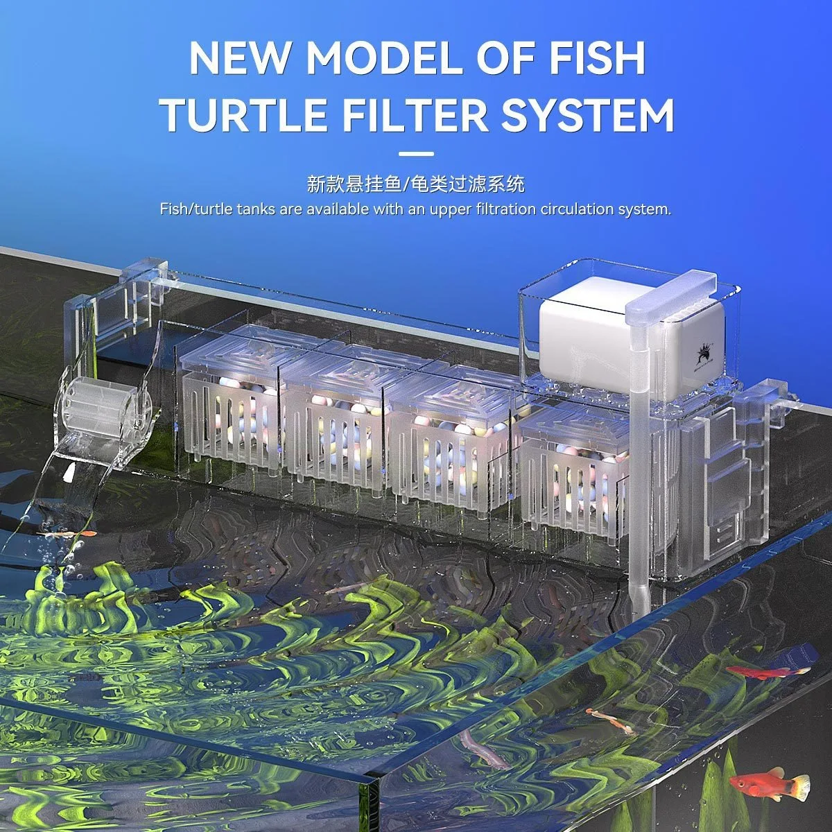 Aquarium Top Filter Box MultiChamber Filtration with Bio 2 | PricZone Aquarium Top Filter Box Multi Chamber Filtration with Bio 2 | PricZone