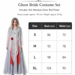 Women Halloween Ghost Bride Cosplay Costume Grey Long Lace 8 | PricZone Women Halloween Ghost Bride Cosplay Costume Grey Long Lace 8 | PricZone