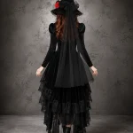 Lace Flower Tulle Witch Hat for Women Velvet Pointed Wide 2 | PricZone
