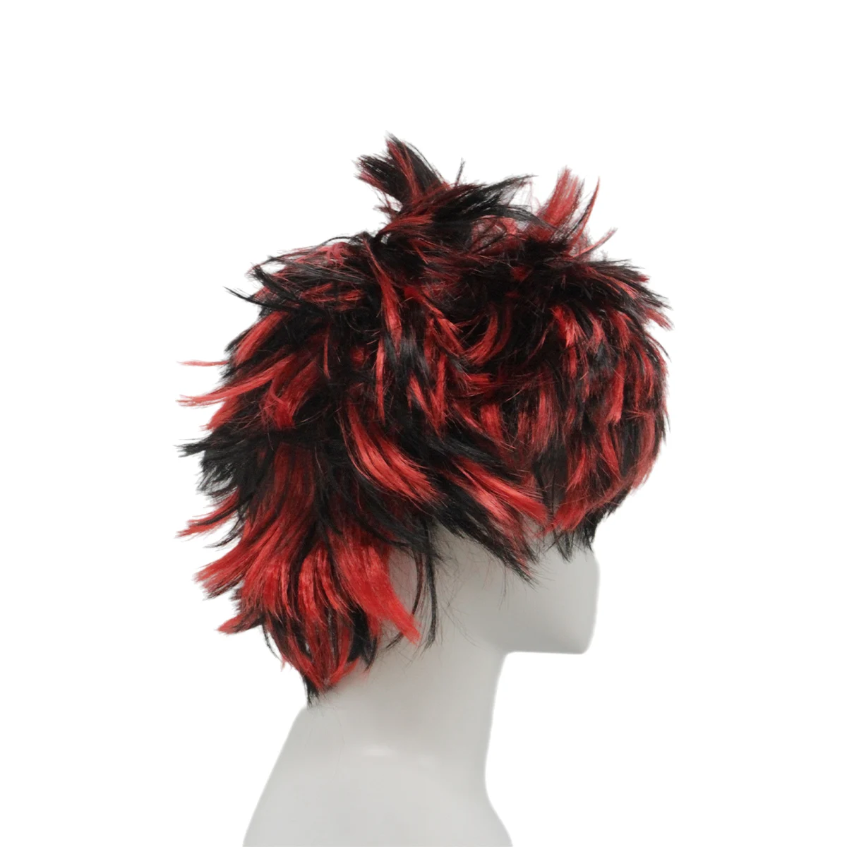 Red Spiky Wig Synthetic Short Messy Fluffy Layered Punk 8