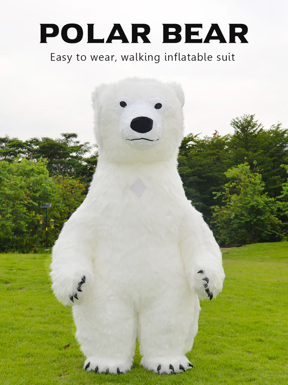 US Stock Inflatable Polar Bear Costume Mascot 16