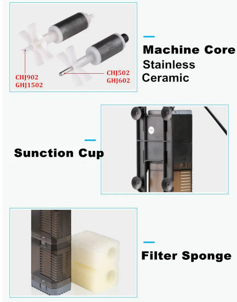 Super 4 In 1 Sunsun Internal Aquarium Filter Pump Fish Tank 16