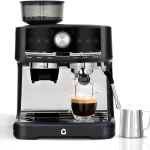 Stainless Steel Espresso Machine with Grinder 20 Bar Metal 1 | PricZone Stainless Steel Espresso Machine with Grinder 20 Bar Metal 1 | PricZone