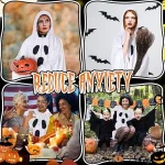 Ghost Costume for Adults White Poncho Hooded Cape Spooky 4 | PricZone