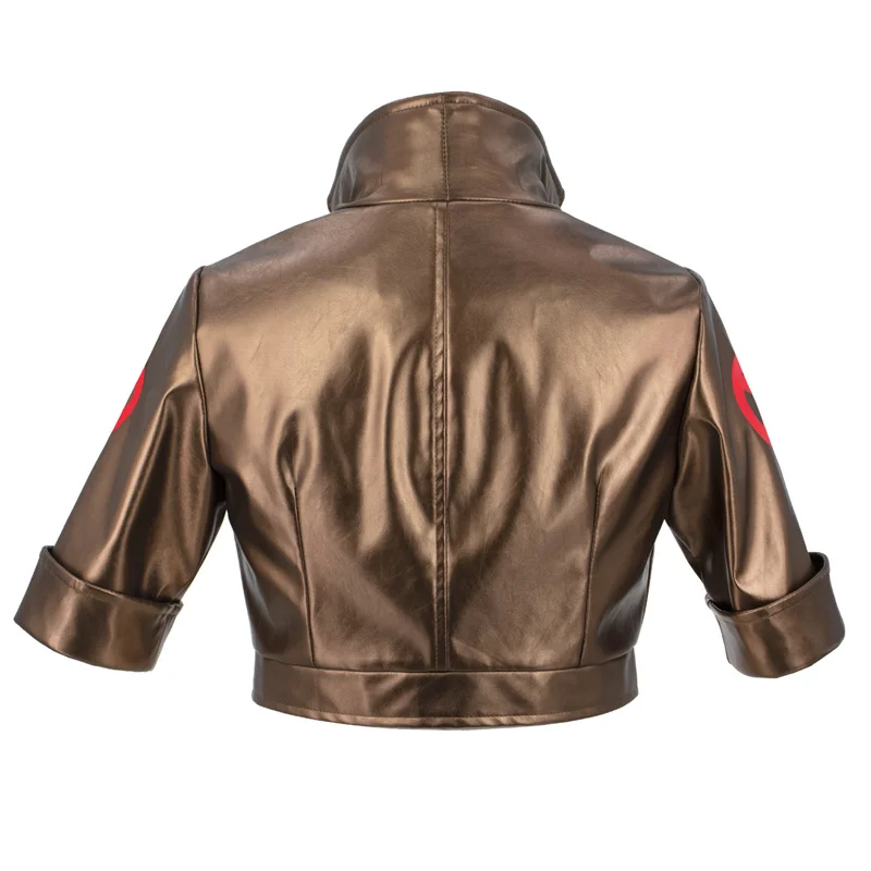 Wenam Women Hero Cosplay Jacket High Waist PU Leather Coat 12