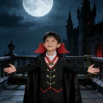 Boys Gothic Vampire Full Costume with Pointed Collar Cloak 1 | PricZone Boys Gothic Vampire Full Costume with Pointed Collar Cloak 1 | PricZone