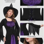 Women Classic Witch Costume Set Long Sleeve FloorLength 6 | PricZone Women Classic Witch Costume Set Long Sleeve FloorLength 6 | PricZone