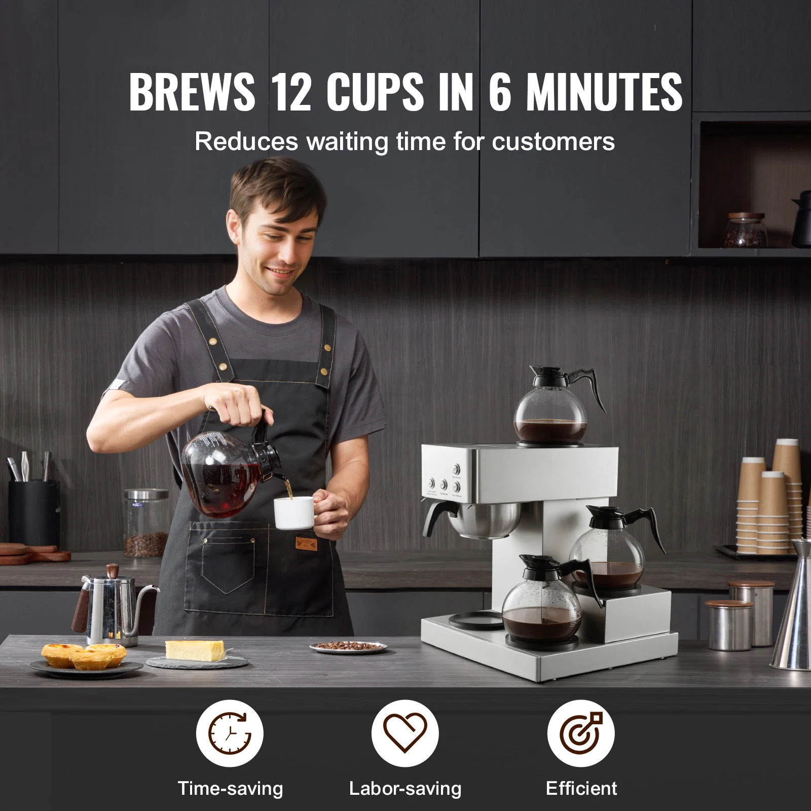 Succebuy Commercial Drip Coffee Maker with Glass Carafes 2 | PricZone Succebuy Commercial Drip Coffee Maker with Glass Carafes 2 | PricZone