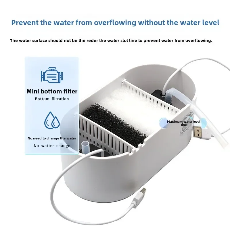 Fish Tank with Oxygen Pump Filtration Acrylic Material LED 15