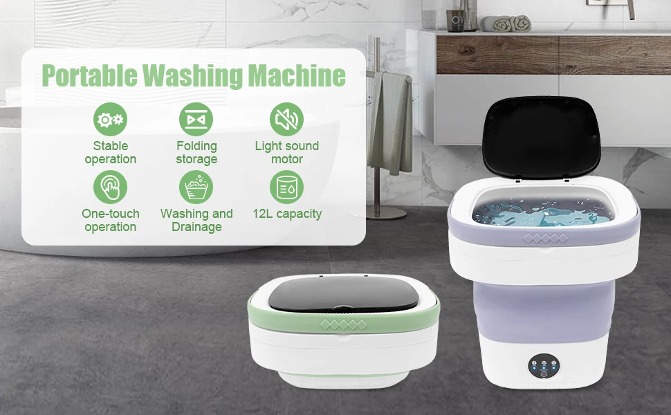 12L Washing Machine Foldable Washer and Spin Dryer 10