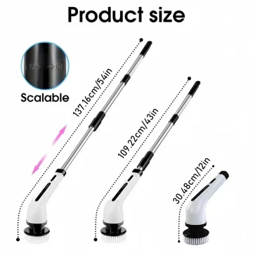 Electric Spin Scrubber Rechargeable Cordless with 3/9 Brushes 2
