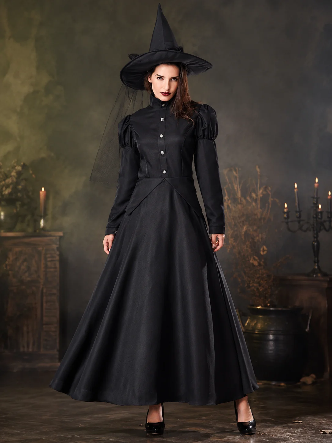 Family Matching Witch Costume for Women Girls Classic Long 1 | PricZone Family Matching Witch Costume for Women Girls Classic Long 1 | PricZone