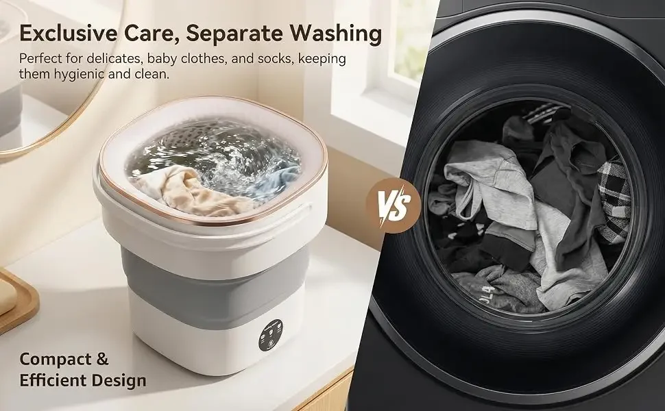 13L Washer with 3 Cleaning Modes Foldable Washing Machine 13