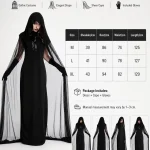 Hooded Sheer Mesh Cape Witch Costume for Women Sleeveless 8 | PricZone
