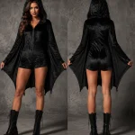 Furry Ear Hood Adult Women Velvet Bat Wing Jumpsuit Costume 3 | PricZone