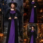 Women Classic Witch Costume Set Long Sleeve FloorLength 8 | PricZone Women Classic Witch Costume Set Long Sleeve FloorLength 8 | PricZone