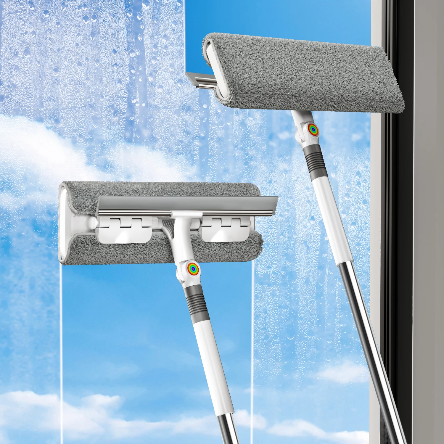 Joybos 2-In-1 Window Squeegee with 53inch Extendable Pole 14