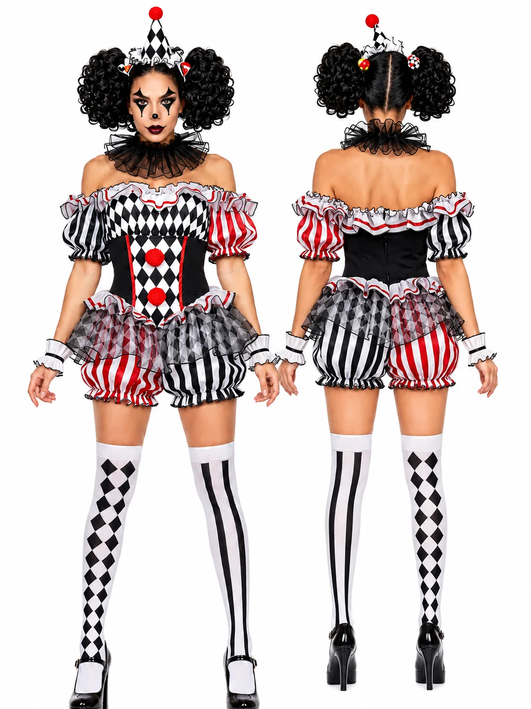Womens Halloween Evil Clown Costume Sexy Circus Cosplay 3 | PricZone Womens Halloween Evil Clown Costume Sexy Circus Cosplay 3 | PricZone